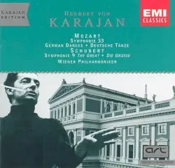 Mozart: Symphony No. 33 / German Dances / Schubert: Symphony No. 9 "The Great" by Wolfgang Amadeus Mozart, Franz Schubert; Wiener Philharmoniker, Herbert von Karajan