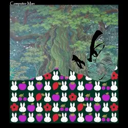 Computer man battles the crusaders of lust, greed, and anger by Computer man
