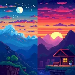 Passing Day Into Night by Behind Clouds