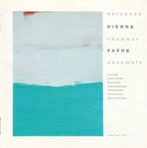 Pierre Favre, European Chamber Ensemble by Pierre Favre, Lucas Niggli, Roberto Ottaviano, Michel Godard, Philipp Schaufelberger, Karel Boeschoten, Marius Ungureanu, Pierre-François Massy