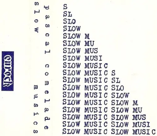 Slow Musics by Pascal Comelade