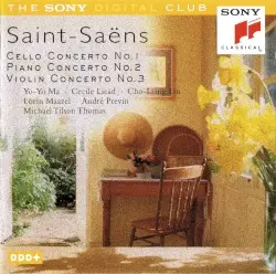 Cello Concerto No. 1 / Piano Concerto No. 2 / Violin Concerto No. 3 by Saint‐Saëns; Yo‐Yo Ma, Orchestre National de France, Lorin Maazel, Cecile Licad, London Philharmonic Orchestra, André Previn, Cho-Liang Ling, Philharmonia, Michael Tilson Thomas