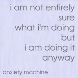 i am not entirely sure what i'm doing but i am doing it anyway by Anxiety Machine