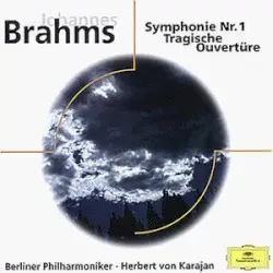 Symphonie Nr. 1 / Tragische Ouvertüre by Johannes Brahms; Berliner Philharmoniker, Herbert von Karajan