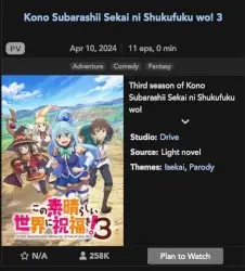Konosuba Season 3 Watch Online Free Now HD by Ninja McTits